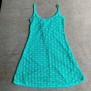 Teal Swimsuit Cover-Up with Cut Outs